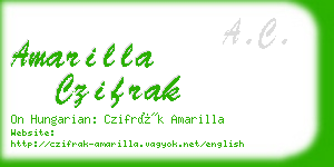 amarilla czifrak business card